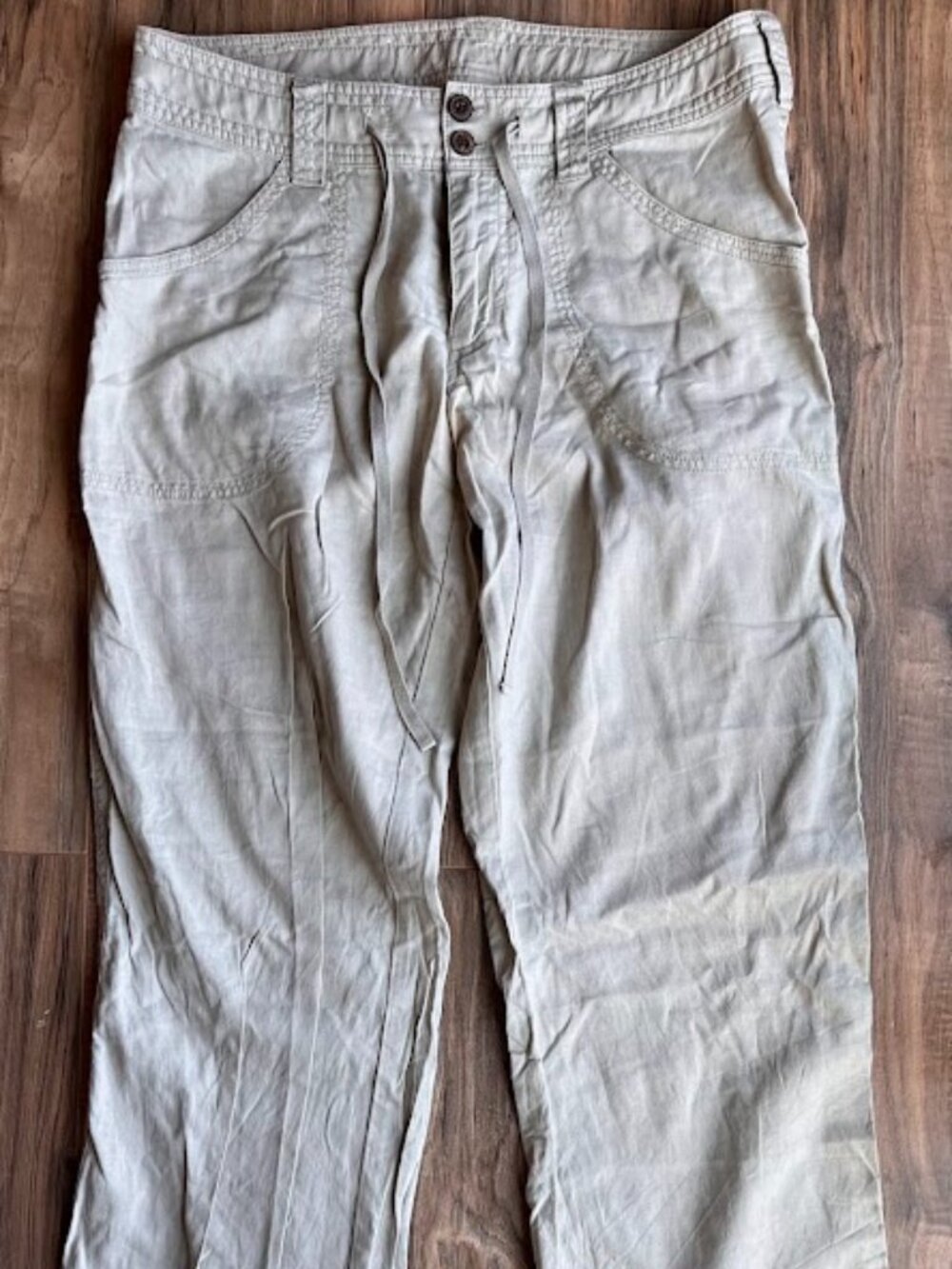 Patagonia Island Hemp Pants Women's 8 Beige Drawstring